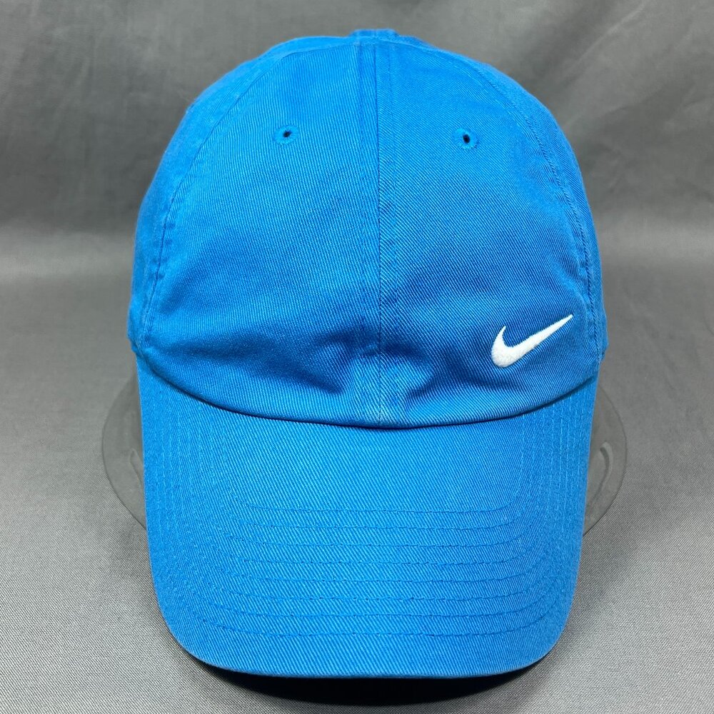 Nike Heritage86 S1ZE Strapback Hat Blue Adjustable Swoosh Running Golf Dad Mens - Picture 2 of 16